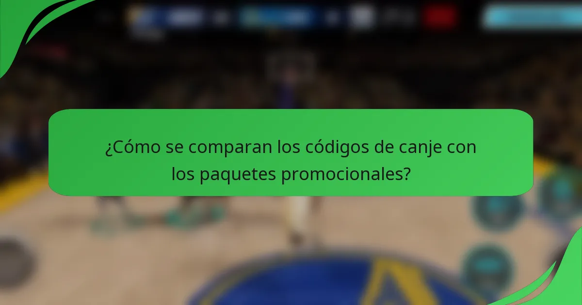 ¿Cómo se comparan los códigos de canje con los paquetes promocionales?