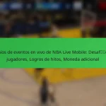 Premios de eventos en vivo de NBA Live Mobile: Desafíos de jugadores, Logros de hitos, Moneda adicional